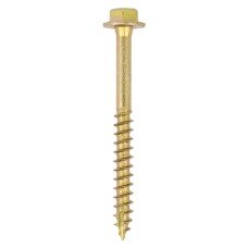 10.0 x 100 Advanced Coach Screws - Hex Flange - Yellow (50PC)