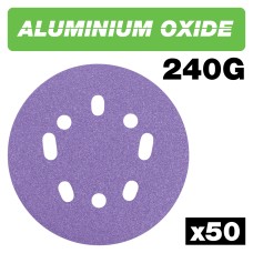 Aluminium Oxide Random Orbital Sanding Disc 240 Grit 125mm 50pc