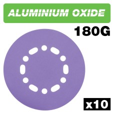 Aluminium Oxide Random Orbital Sanding Disc 180 Grit 150mm 10pc