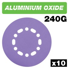 Aluminium Oxide Random Orbital Sanding Disc 240 Grit 150mm 10pc