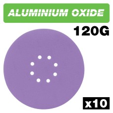 Aluminium Oxide Random Orbital Sanding Disc 120 Grit 225mm 10pc