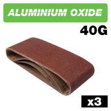 Aluminium Oxide Sanding Belt 40 Grit 100mm x 610mm 3pc