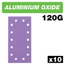 Aluminium Oxide 1/2 Sheet Sanding Sheet 120 Grit 115mm x 230mm 10pc