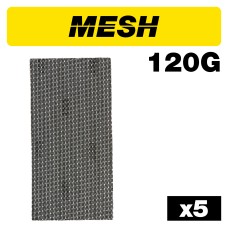 Mesh 1/2 Sanding Sheet 5pc 115mm x 230mm 120 grit