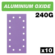 Aluminium Oxide 1/2 Sheet Sanding Sheet 240 Grit 115mm x 230mm 10pc