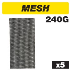 Mesh 1/2 Sanding Sheet 5pc 115mm x 230mm 240 grit