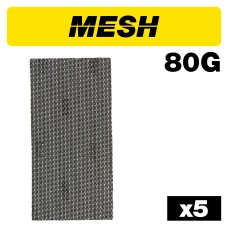 Mesh 1/2 Sanding Sheet 5pc 115mm x 230mm 80 grit