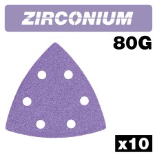 Zirconium Delta Sanding Sheet 10 pc 93mm 80 grit