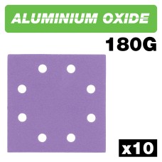 Aluminium Oxide 1/4 Sheet Sanding Sheet 180 Grit 114mm x 110mm 10pc