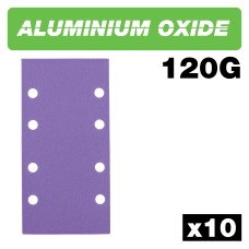 Aluminium Oxide 1/3 Sheet Sanding Sheet 10pc 93mm x 185mm 120 grit