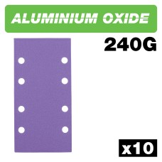 Aluminium Oxide 1/3 Sheet Sanding Sheet 10pc 93mm x 185mm 240 grit