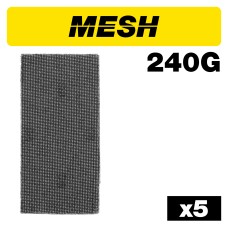 Mesh 1/3 Sheet Sanding Sheet 5pc 93mm x 190mm 240 grit