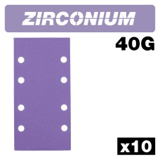 Zirconium 1/3 Sheet Sanding Sheet 10 pc 93mm x 185mm 40 grit