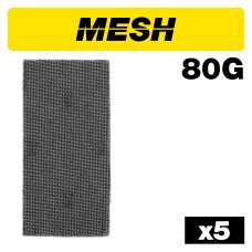 Mesh 1/3 Sheet Sanding Sheet 5pc 93mm x 190mm 80 grit