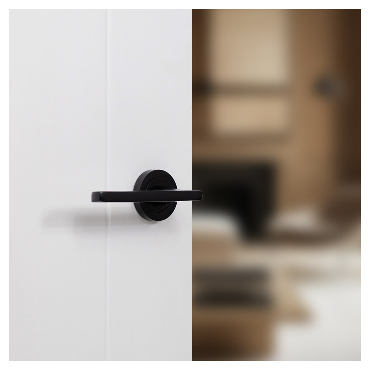 Status Alaska Door Handle on Rose - Matt Black - view 2