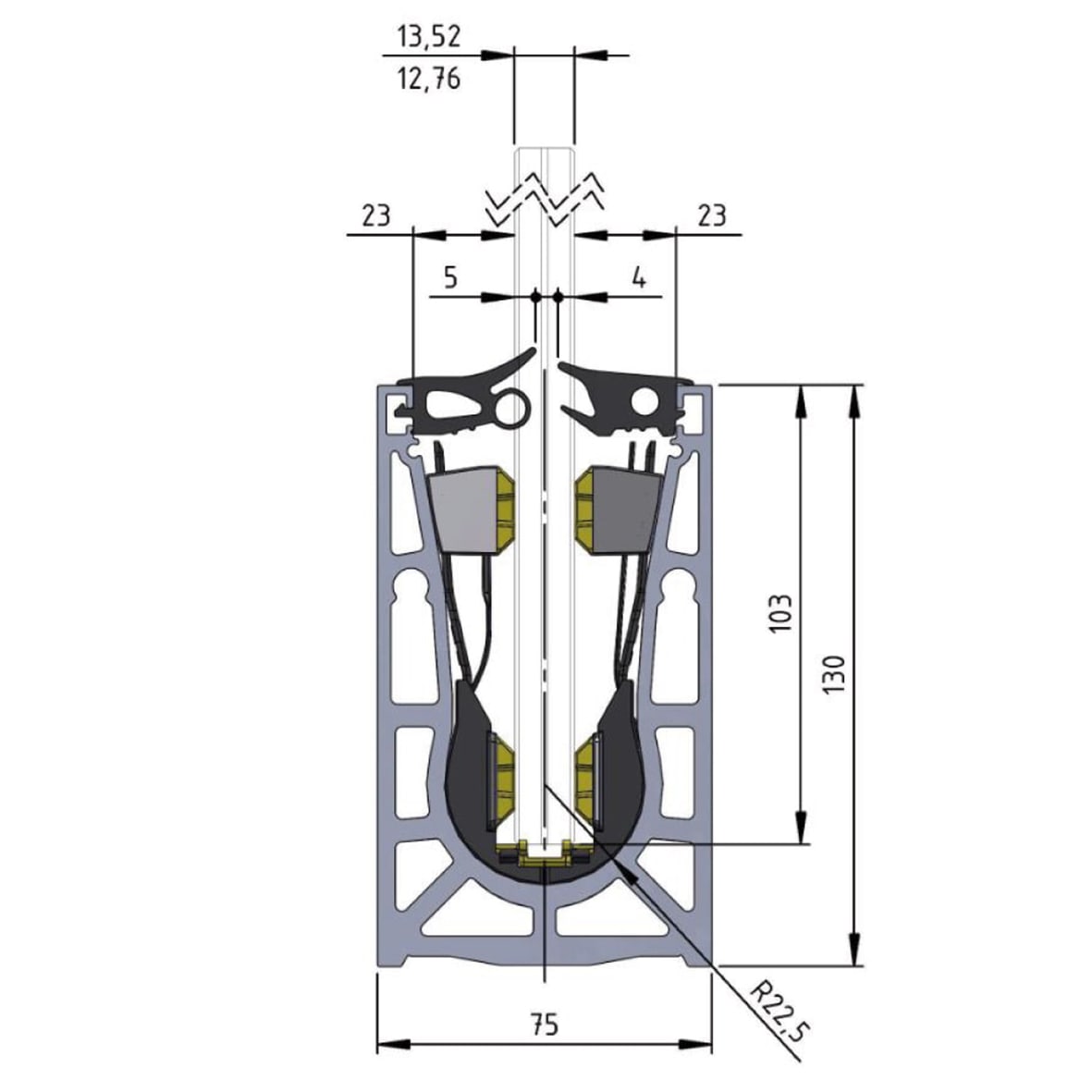 VetroMount Mounting Kit for 21.5mm Glass - to Suit 2500mm Profile Length - Black - view 2