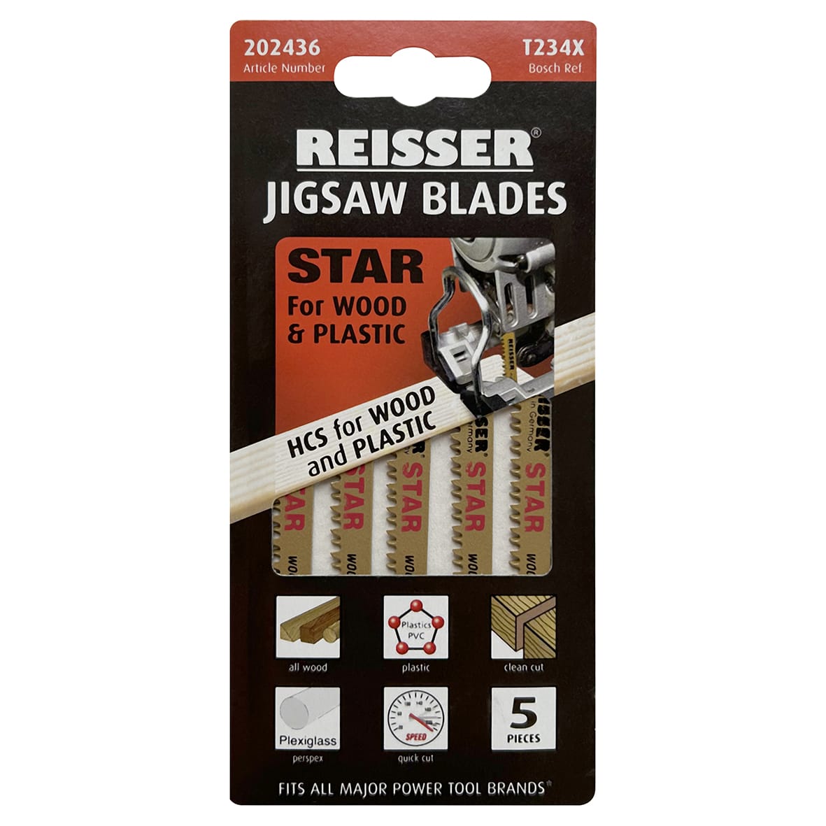 T234X Jigsaw Blade for Wood & Plastic - 117 x 10 x 1.45mm - 10 TPI - Pack of 5 - view 3