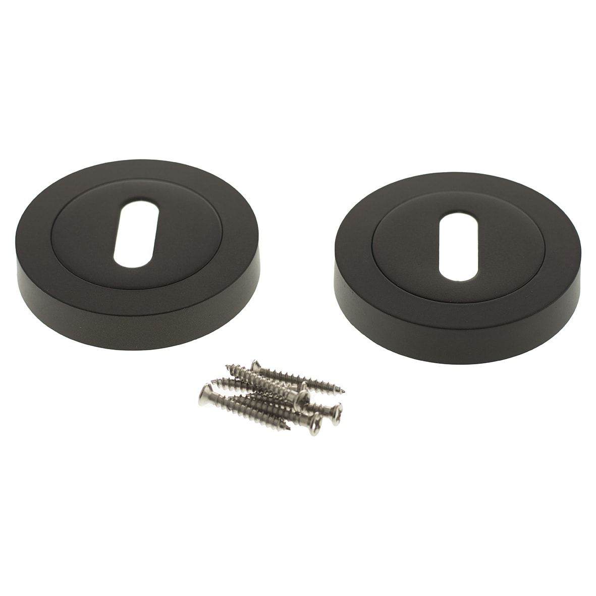 Status Escutcheon - 51mm Diameter - Keyhole - Urban Dark Bronze - Pair - view 2