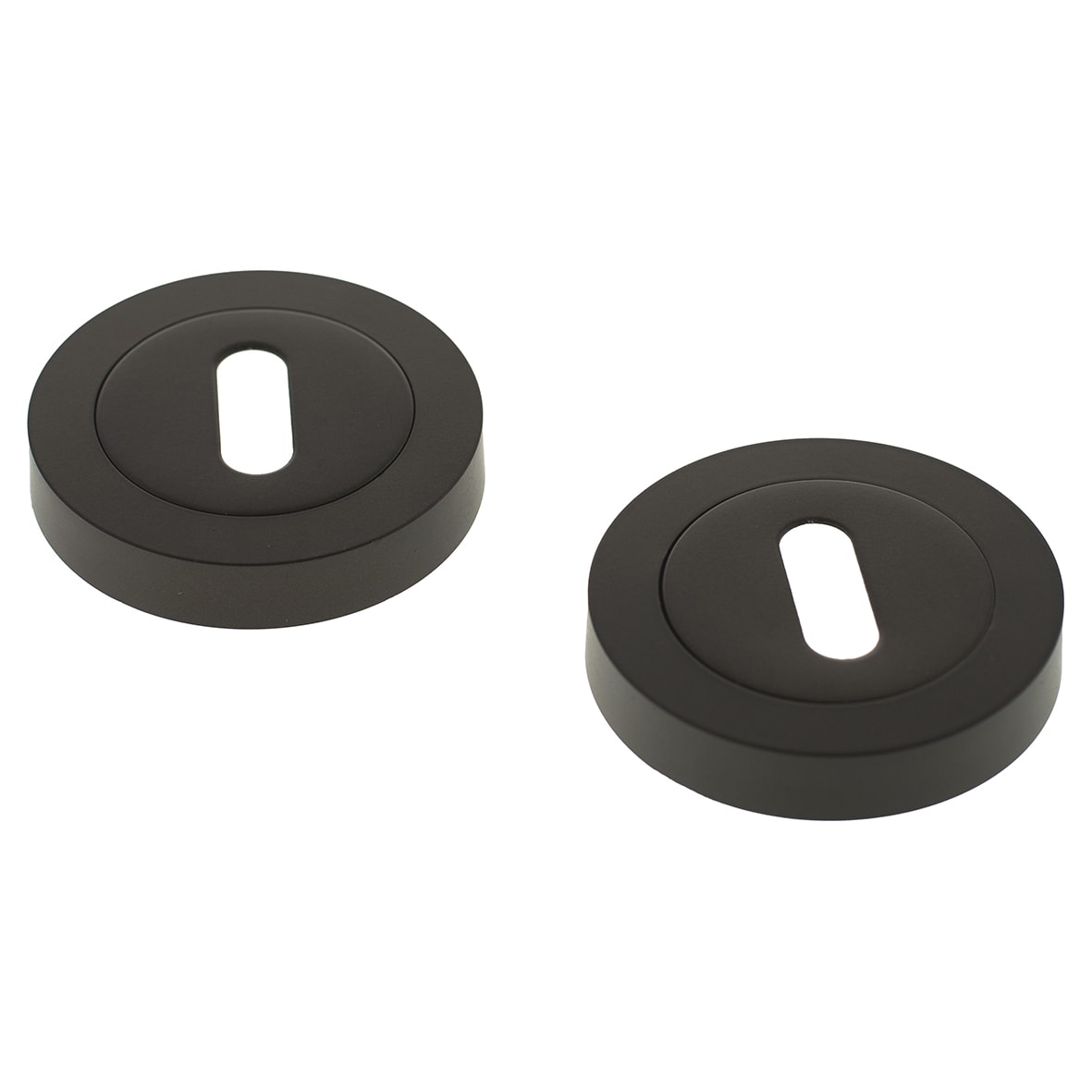 Status Escutcheon - 51mm Diameter - Keyhole - Urban Dark Bronze - Pair - view 3