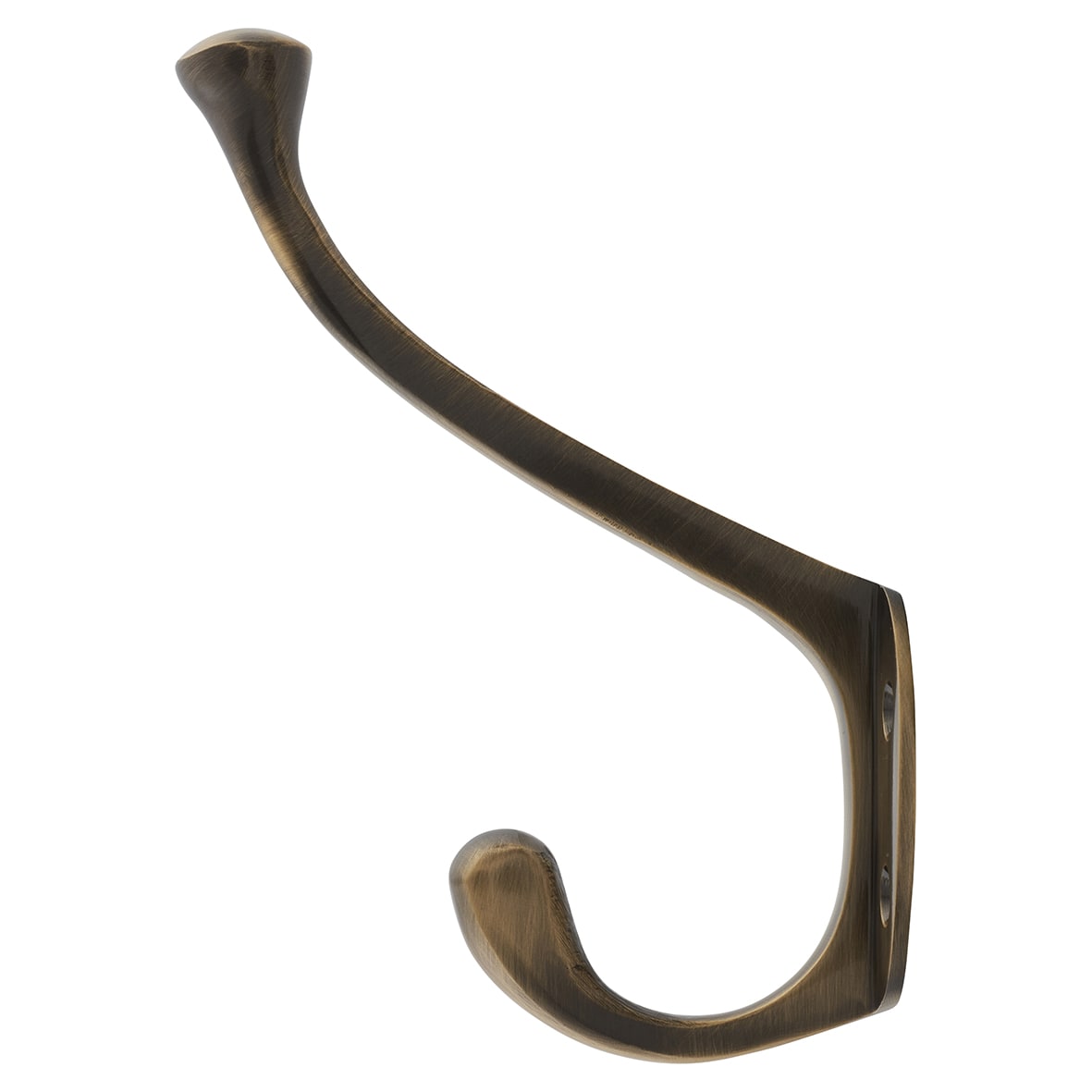 Victorian Heavy Duty Single Hat & Coat Hook - 143 x 65mm - Antique Brass - view 3