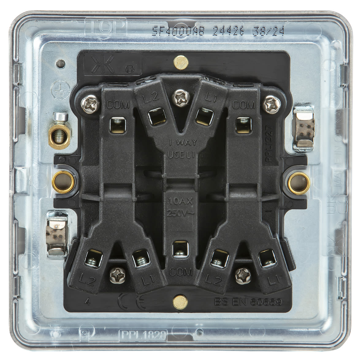 10AX 3 Gang 2 Way Screwless Flat Plate Light Switch - Antique Brass - view 2