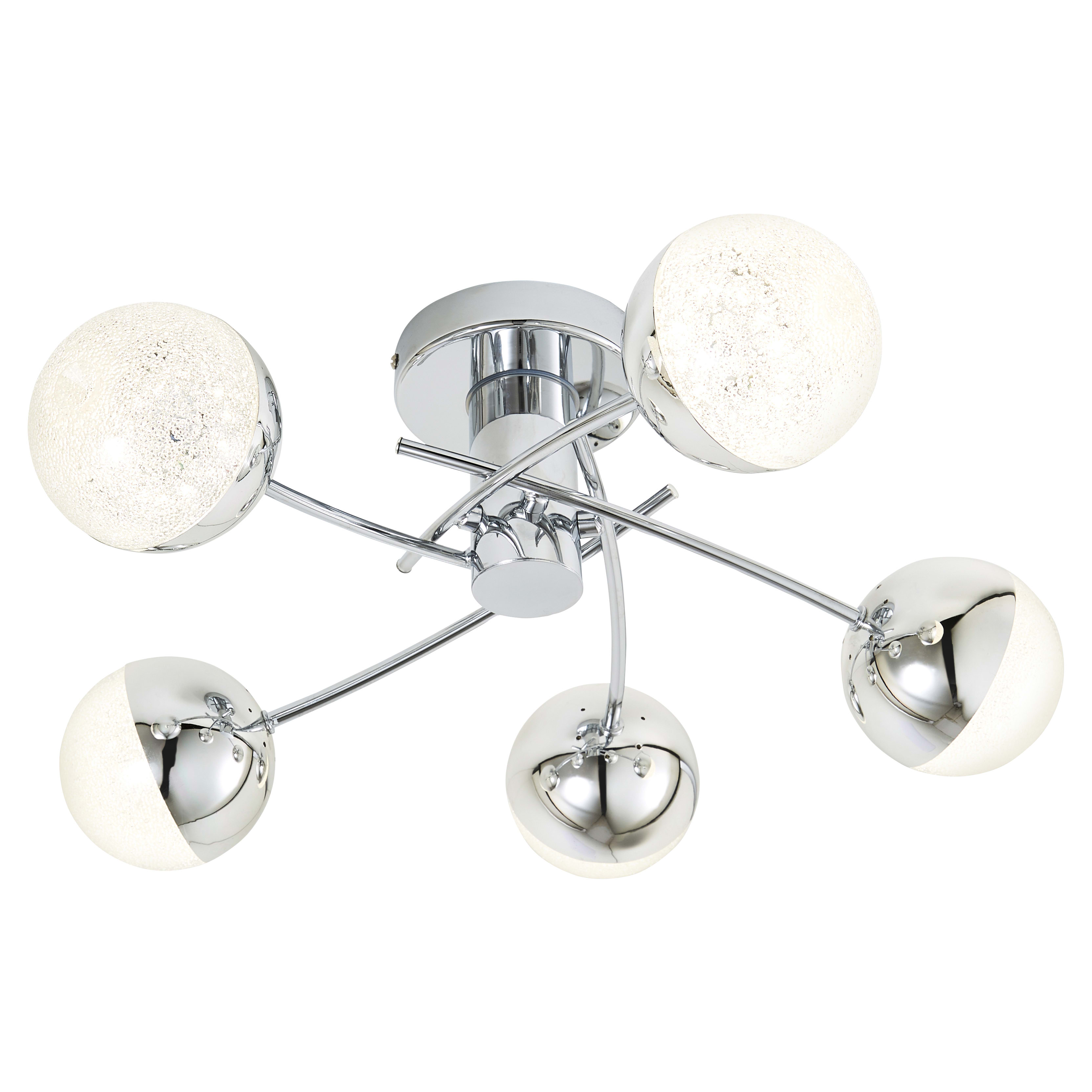 Forum Spa Rhodes 24W 5 Light LED Semi Flush Ceiling Light - 1,400 lumens - 4000K - Polished Chrome - view 2