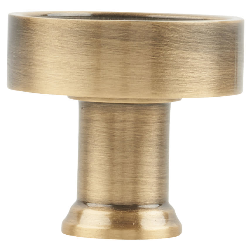 Marcus Florence Round Cabinet Knob - 32mm Diameter - Antique Brass - view 2