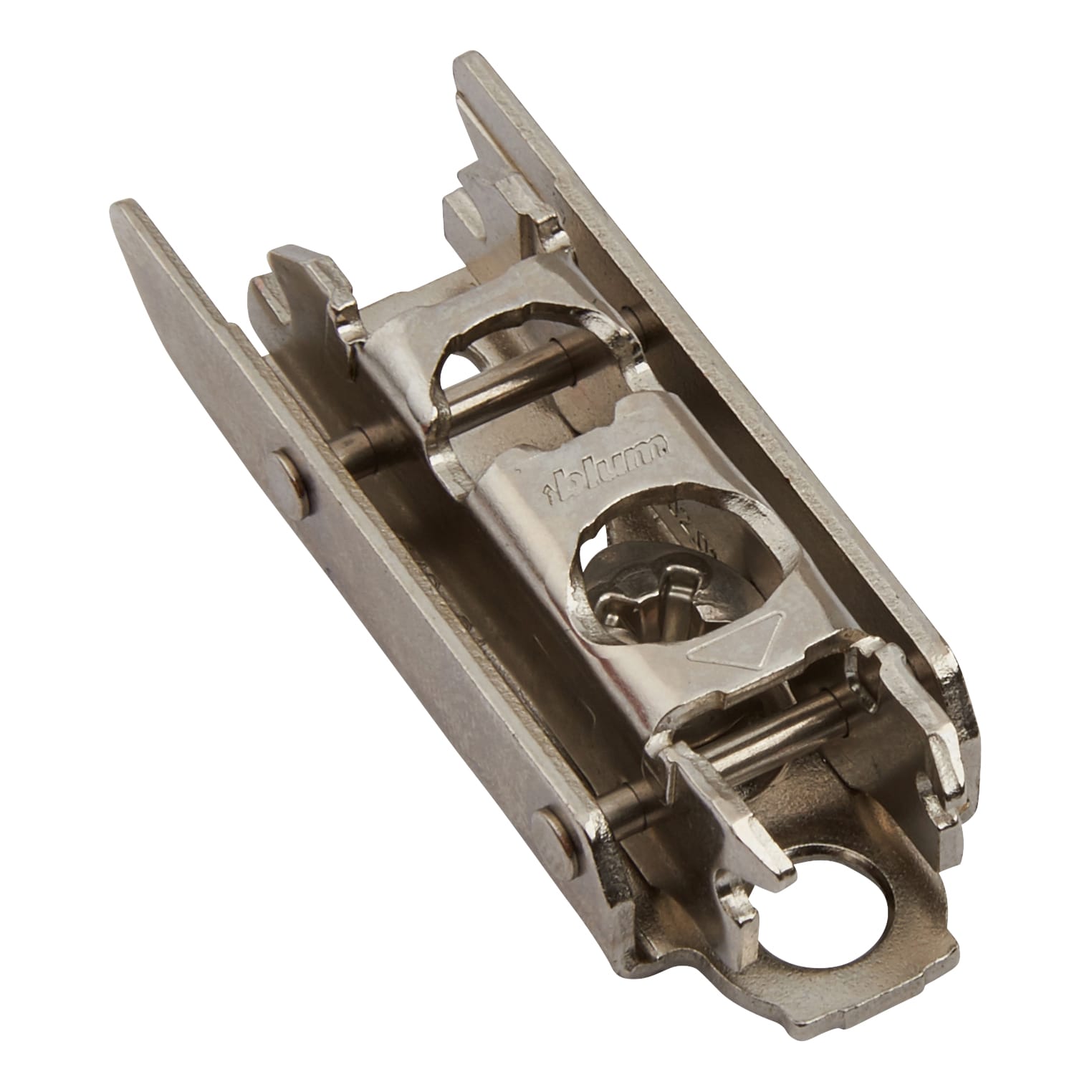 CLIP Straight Cabinet Mounting Plate - Screw On - 3mm Spacing - Nickel Plated - Pair - view 2