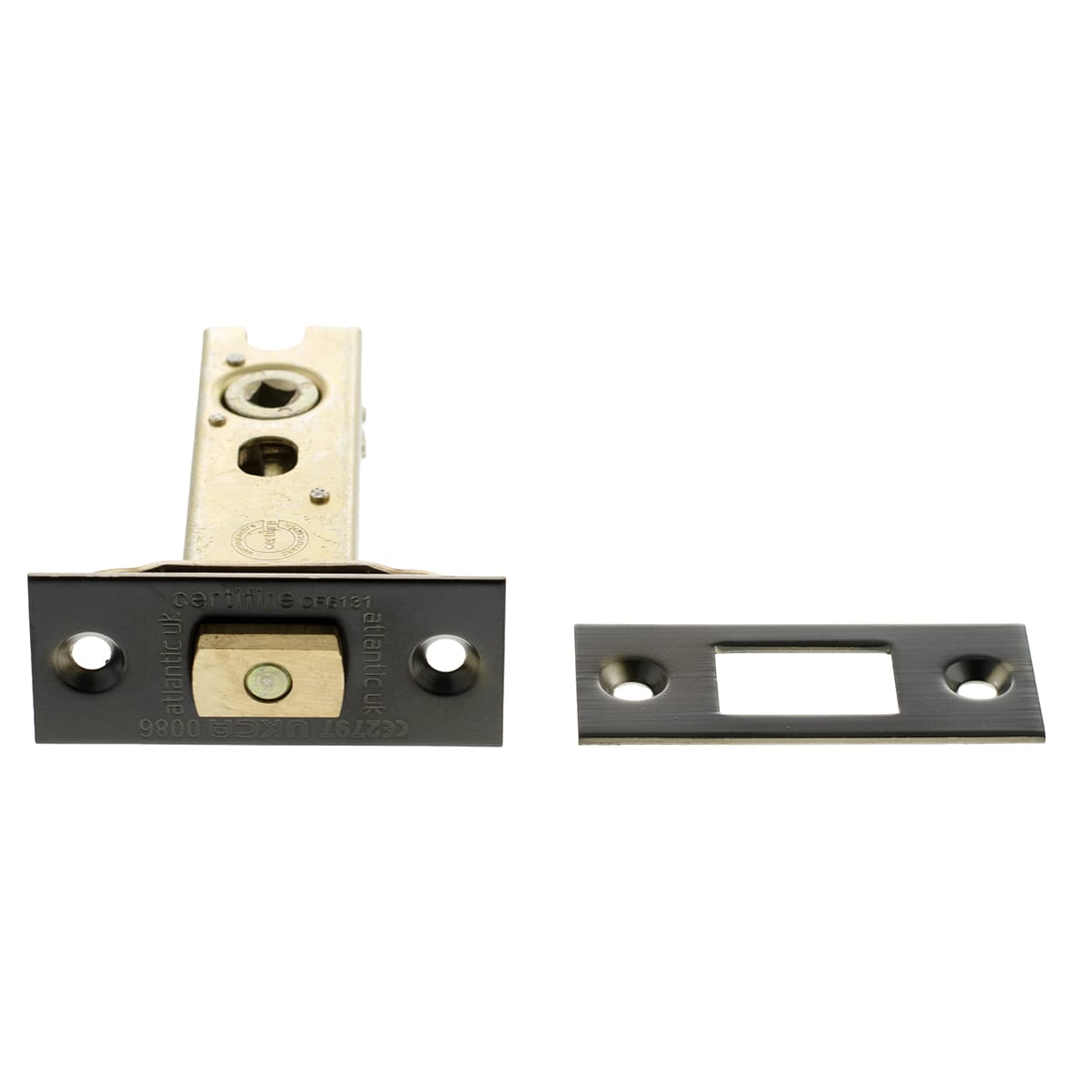 Fire-Rated Bolt Through Tubular Bathroom Deadbolt - 78mm Case - 57mm Backset - Square - Dark Bronze - view 3