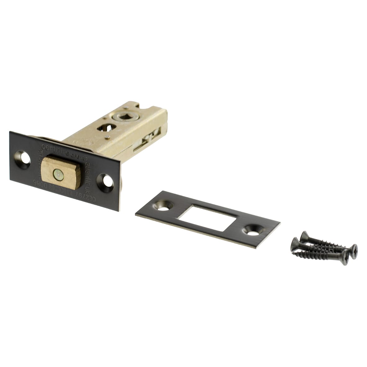 Fire-Rated Bolt Through Tubular Bathroom Deadbolt - 78mm Case - 57mm Backset - Square - Dark Bronze - view 5
