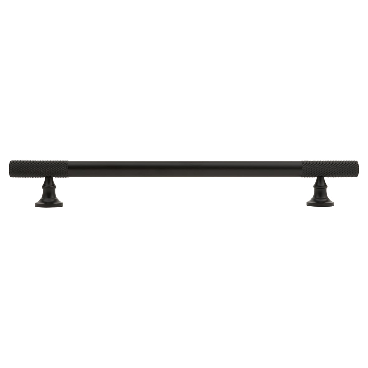 York 12mm Partially Knurled T-Bar Cabinet Pull Handle - 192mm Centres - Matt Black - view 2