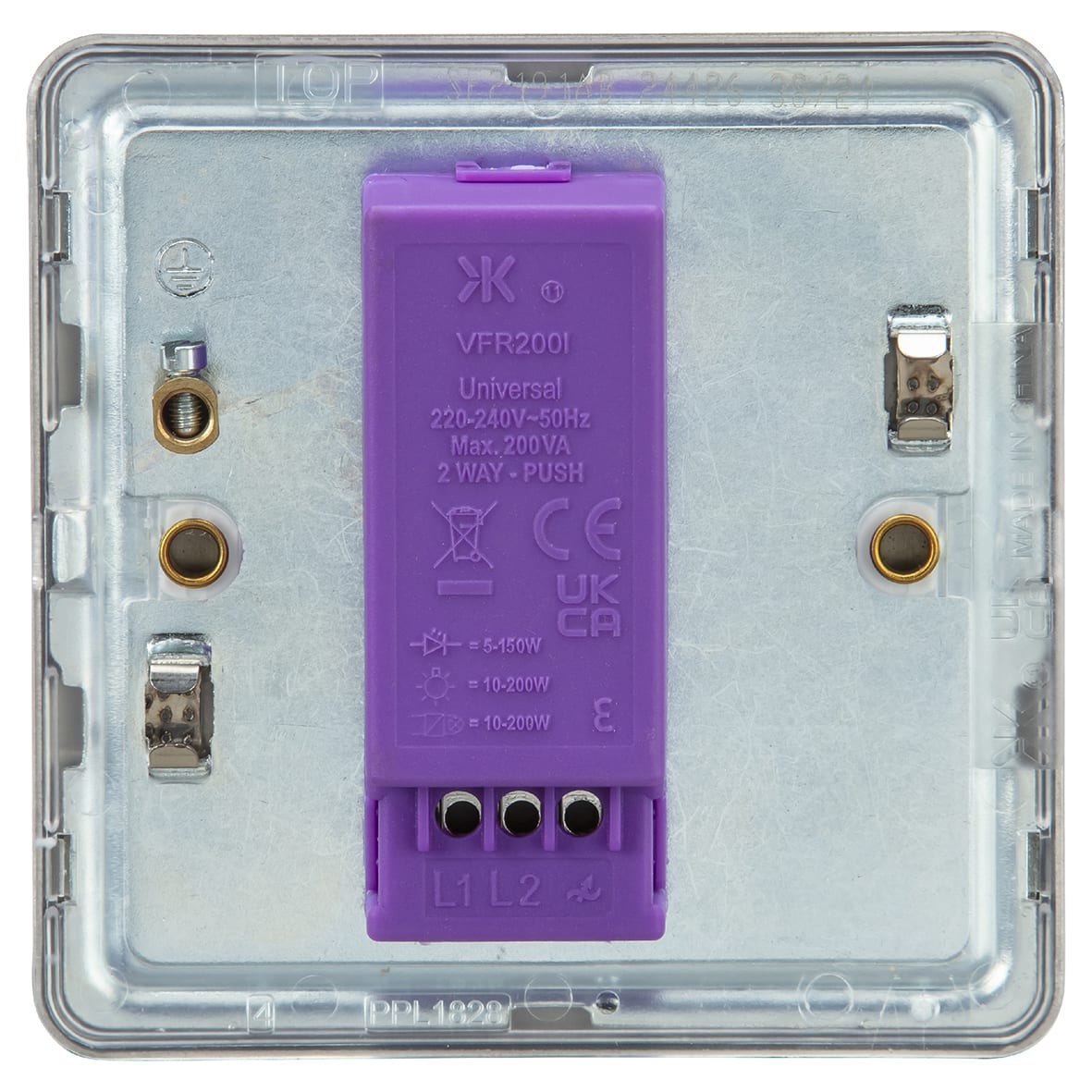 5-150W 1 Gang 2 Way Push On/Off Rotary Flat Intelligent LED Dimmer Switch - Ant Brass - view 2