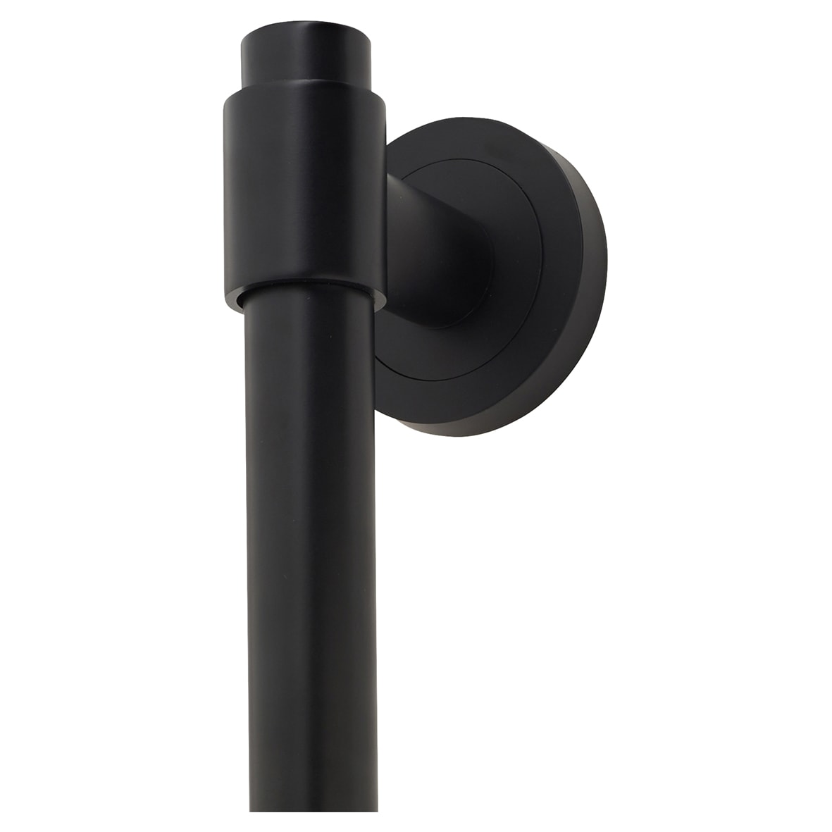 Matt Black 20mm T-Bar Door Pull Handle on Rose - Screw Fix - 300mm Centres - view 2