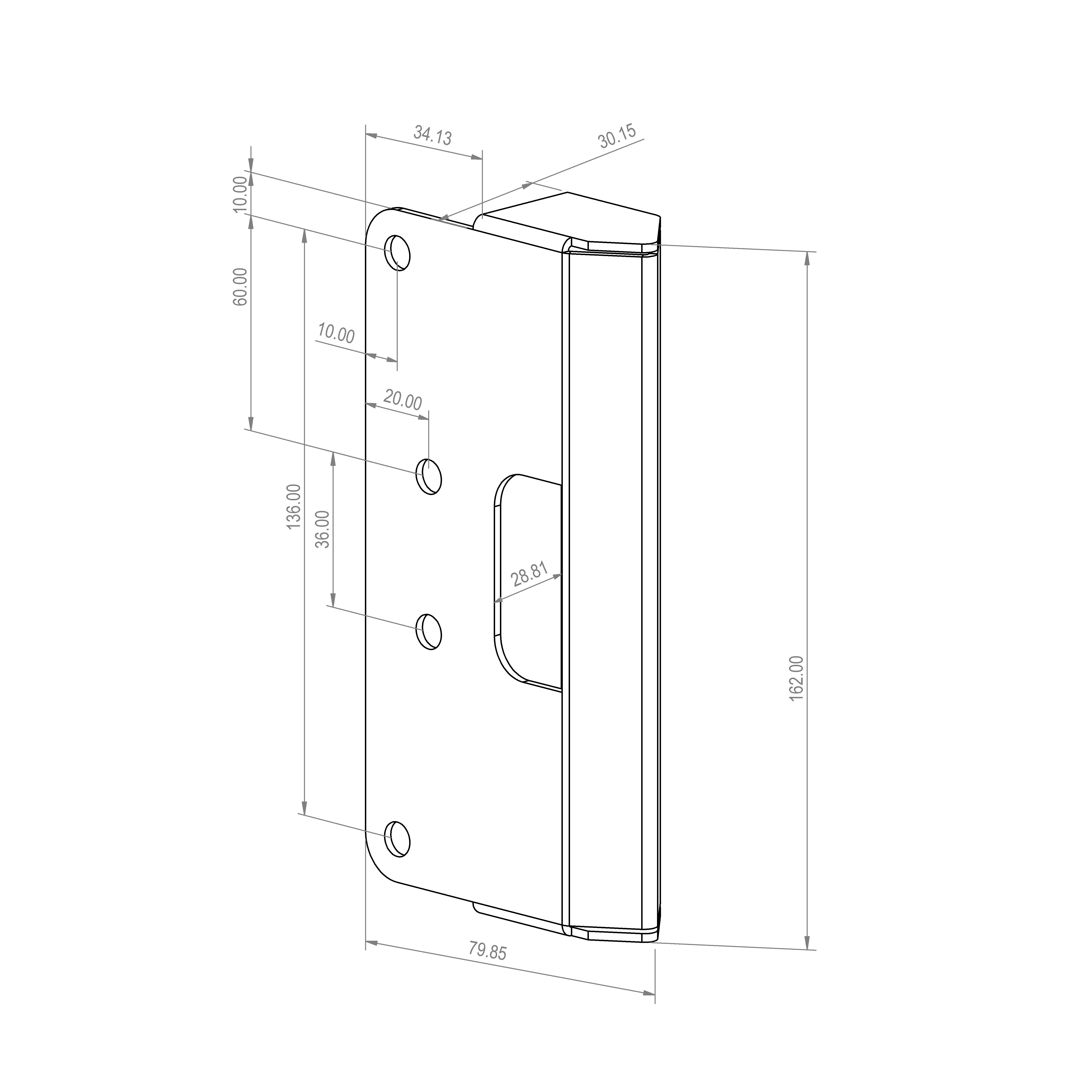 Surface Fixed Marine Grade Two Side Push Button Gate Code Lock - Reversible - Black - view 2