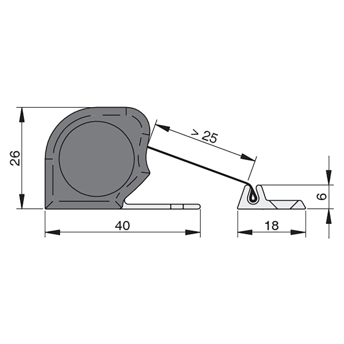 Waterproof Roller Finger Guard With Anthracite Grey Fabric - 1925mm - Satin Aluminium - view 2