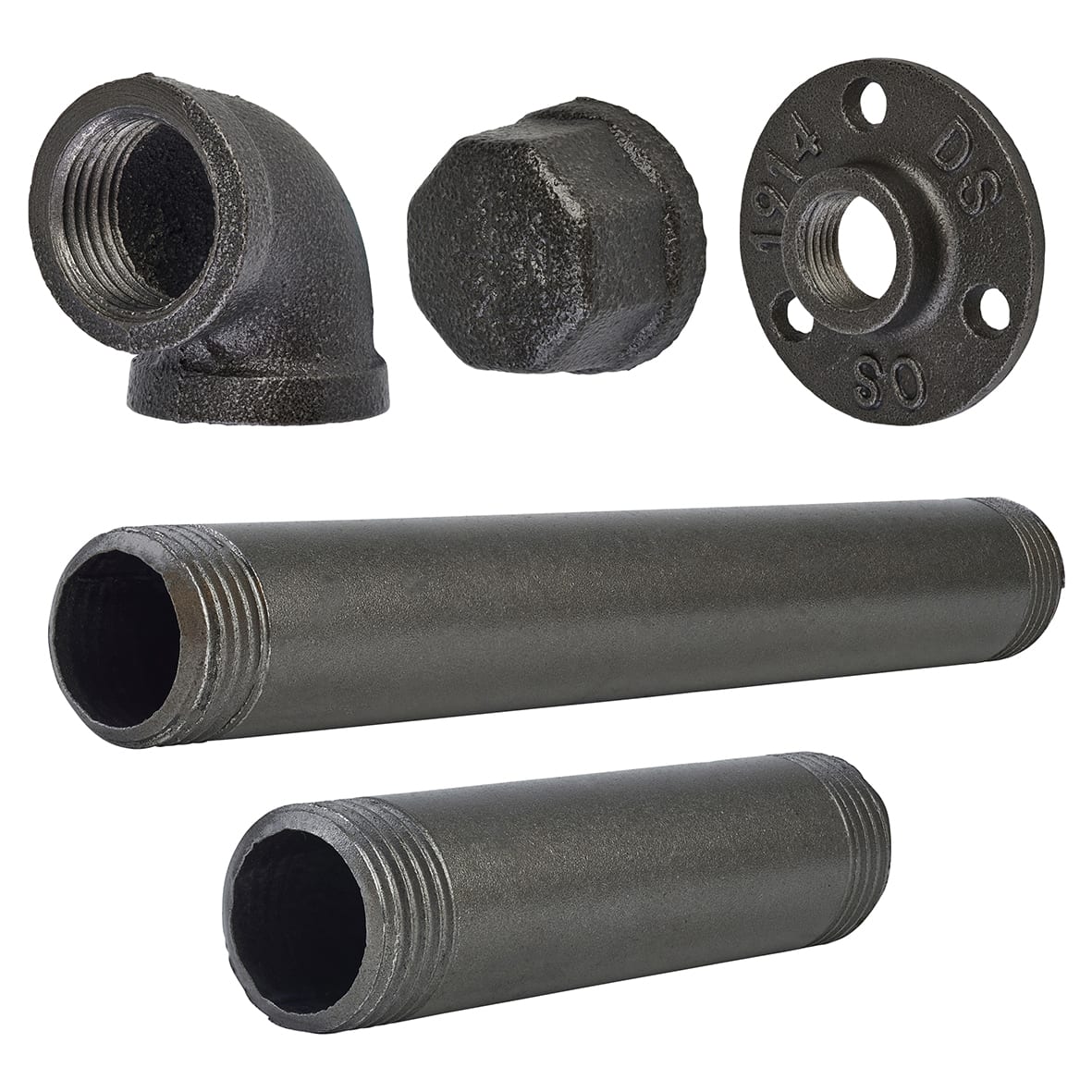 3/4" Pipe Round Toilet Roll Holder Kit - Grey - view 2