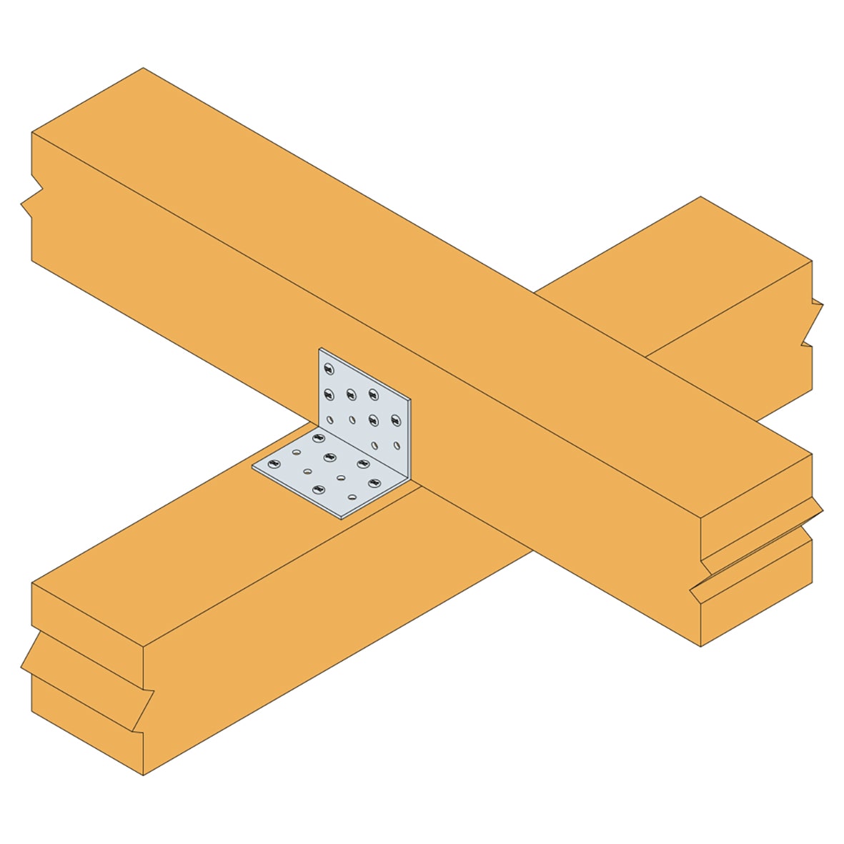 Nail Plate Angle Bracket - 80 x 80 x 60mm - view 2