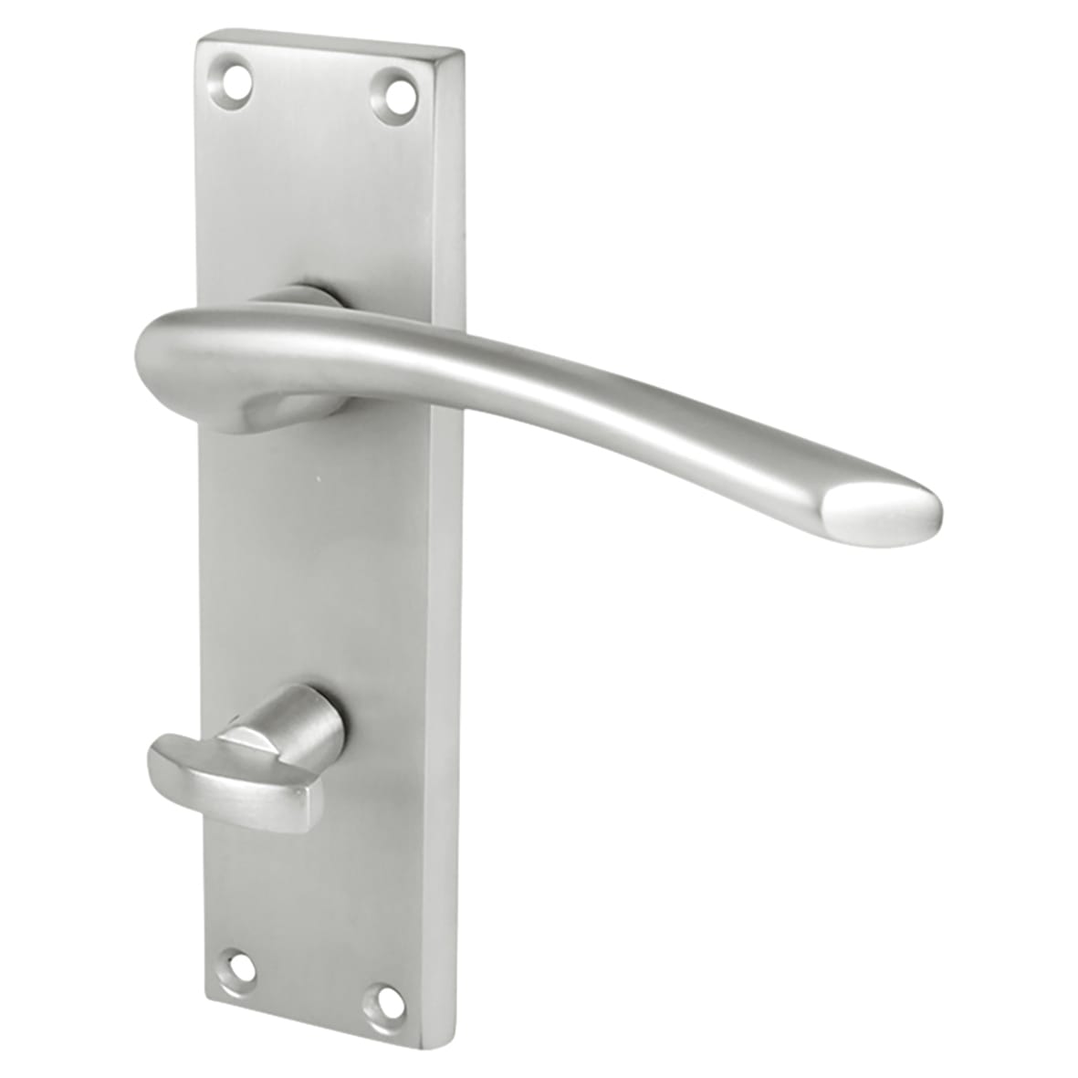 Satin Chrome Bathroom Lock Door Handles Pack - Rimini Range - view 2