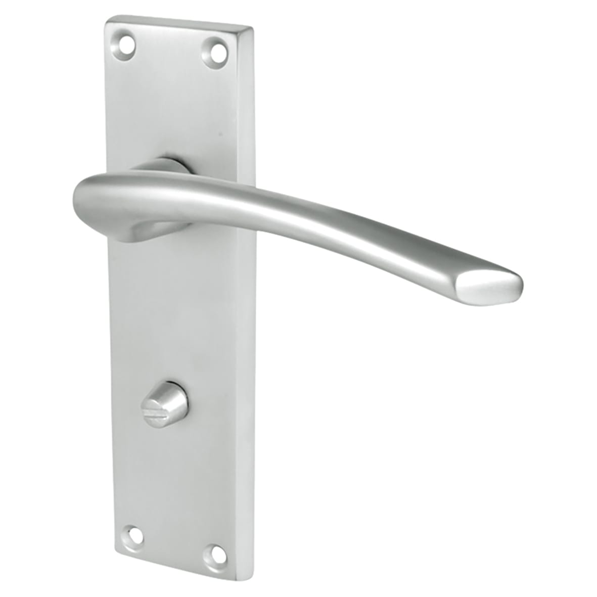 Satin Chrome Bathroom Lock Door Handles Pack - Rimini Range - view 3