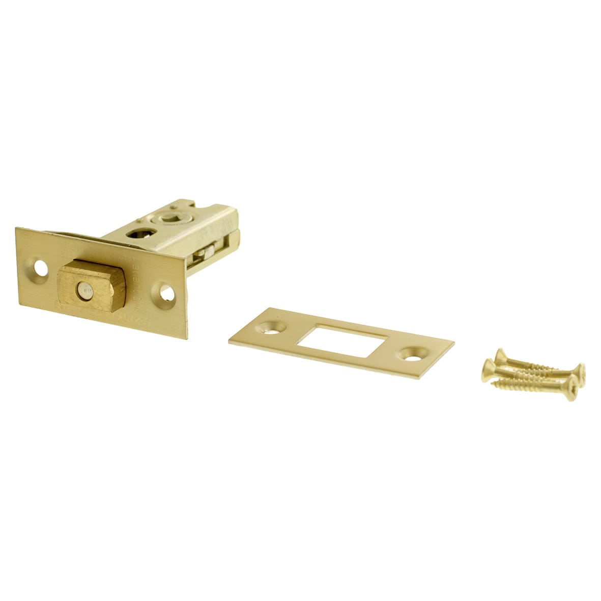 Fire-Rated Bolt Through Tubular Bathroom Deadbolt - 65mm Case - 45mm Backset - Square - Satin Brass - view 3