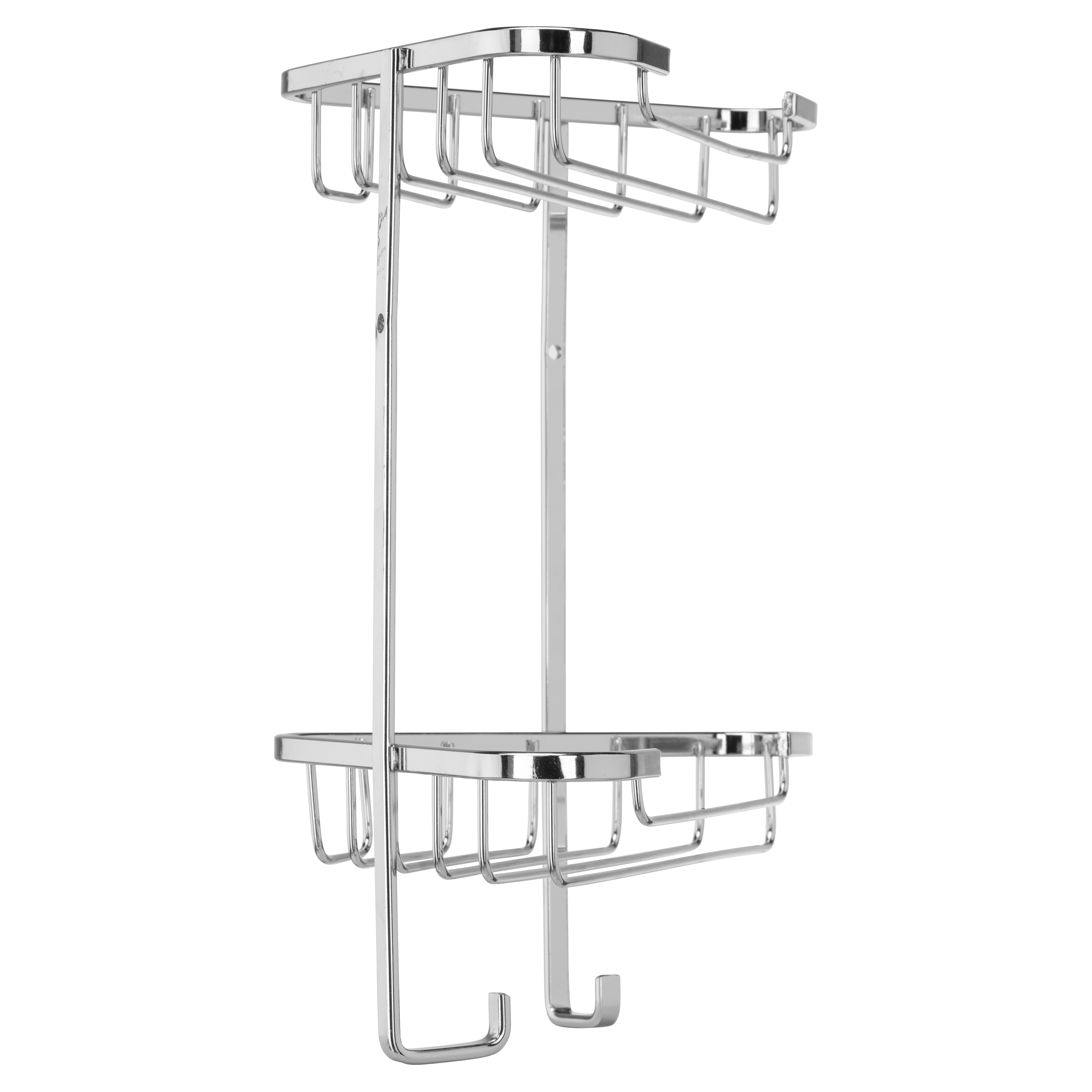 Wirework Small Corner Shower Basket - Two Tier - 285 x 230 x 135mm - Mild Steel - view 2