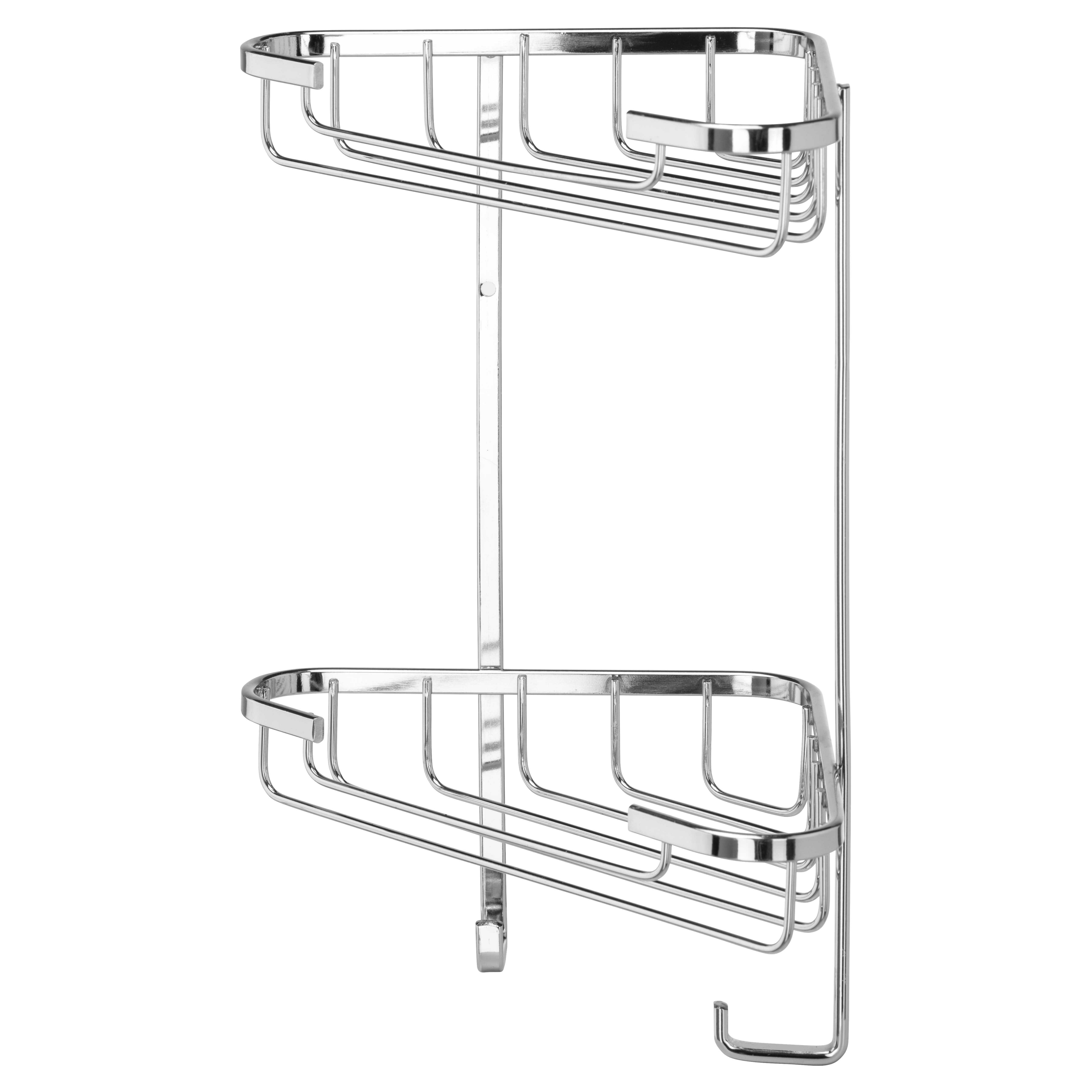 Wirework Small Corner Shower Basket - Two Tier - 285 x 230 x 135mm - Mild Steel - view 3