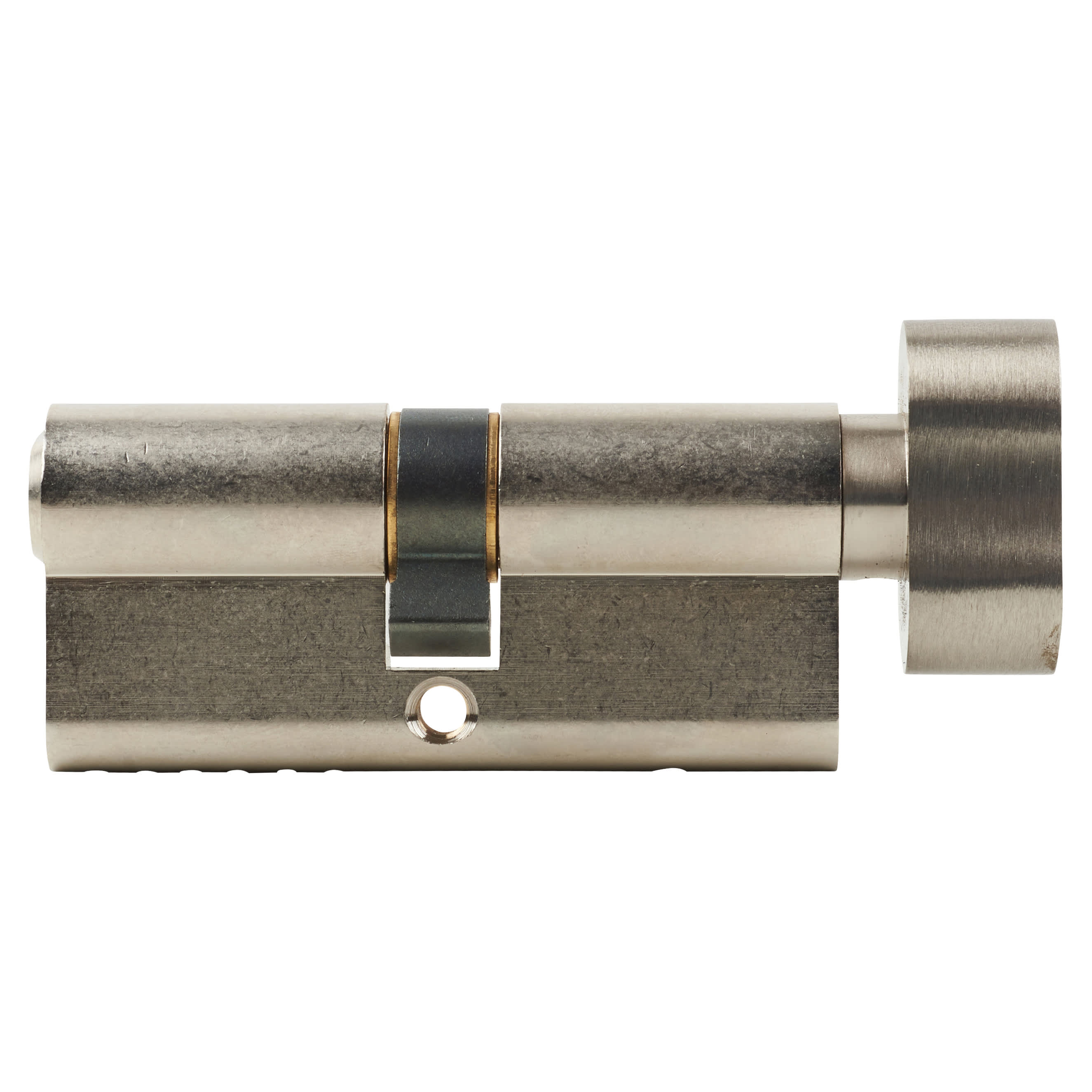 6 Pin 70mm Euro Thumbturn Cylinder - 35 Turn + 35mm - Satin Nickel - Keyed to Differ - view 2
