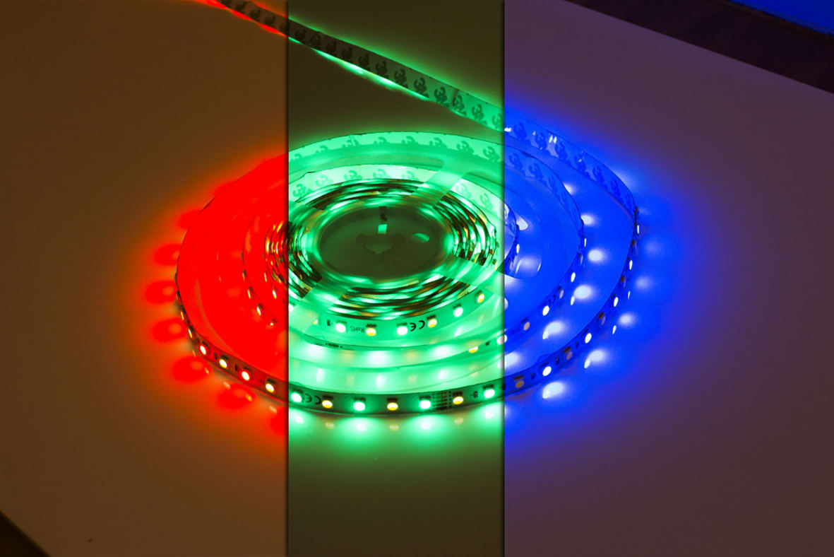 LED 12W Flexible Dimmable LED Strip Light - - 5000mm - RGB + 3000K Warm White - view 2