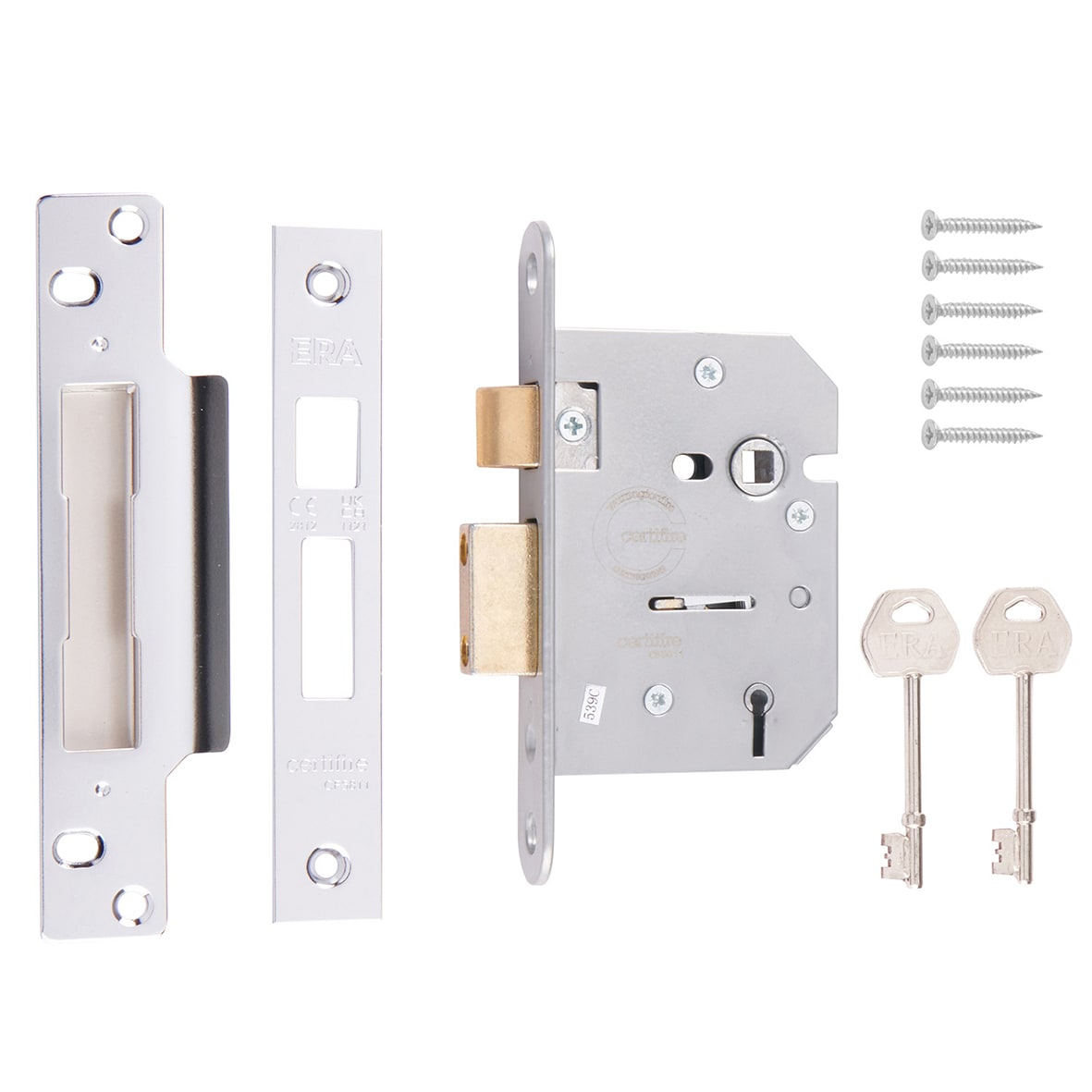 Viscount Bolt Through 5 Lever Sashlock - 76mm Case - 56mm Backset - Polished Chrome - view 2
