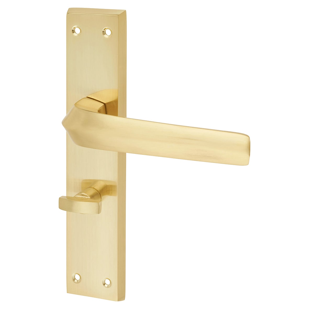 Satin Brass Bathroom Lock Door Handles Pack - Norley Range - view 2