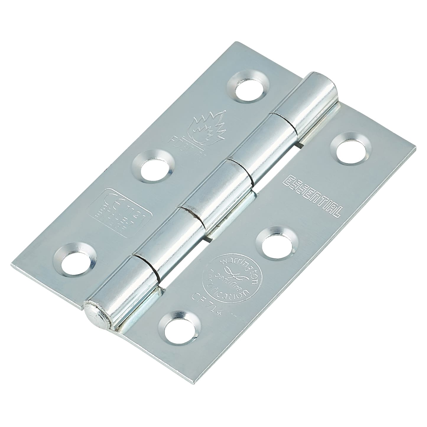 Tubular Latch Pack - 76mm Case - 57mm Backset - 2 x Plain Steel Hinges - Bright Zinc - view 3