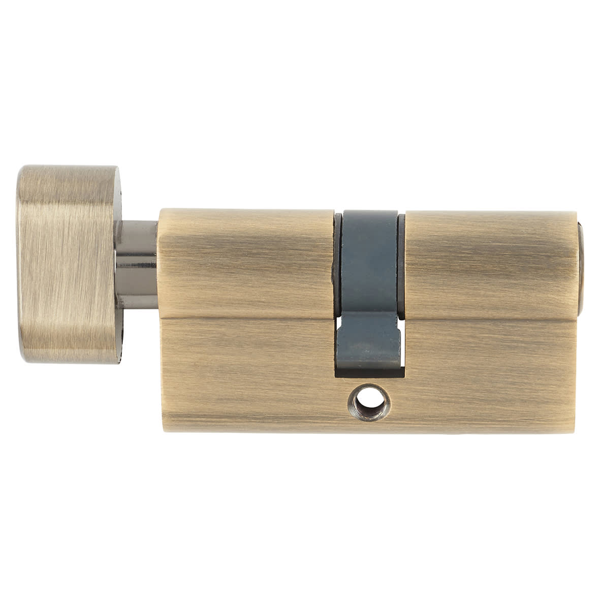 5 Pin 60mm Euro Thumbturn Cylinder - 30mm Turn + 30mm - Antique Brass - Keyed To Differ - view 2