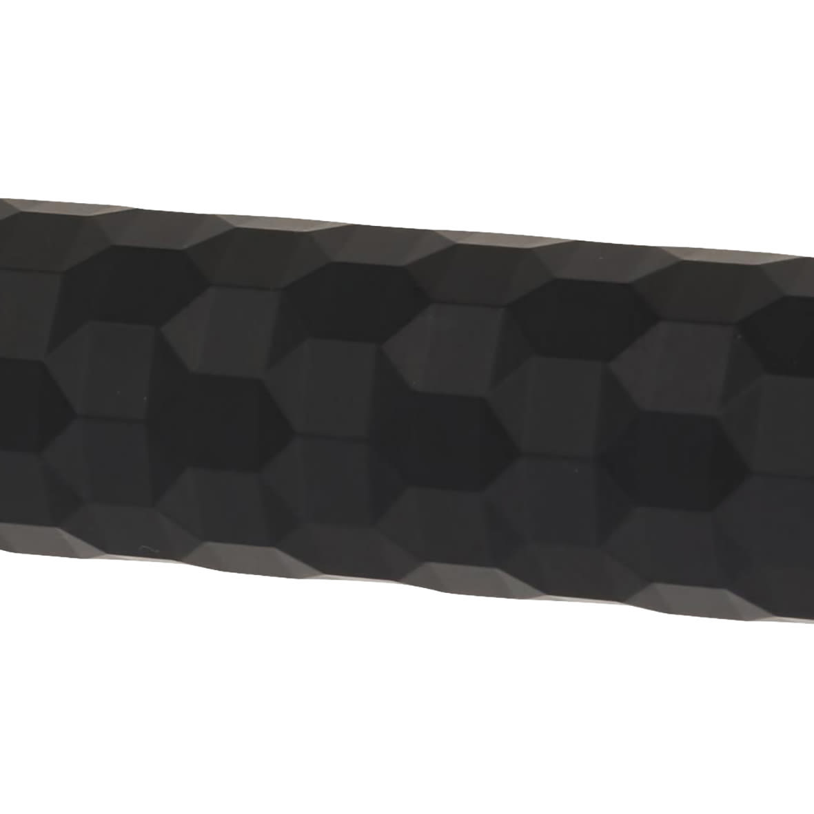 Matt Black Honeycomb Door Handles on Round Rose - Cara Range - view 3