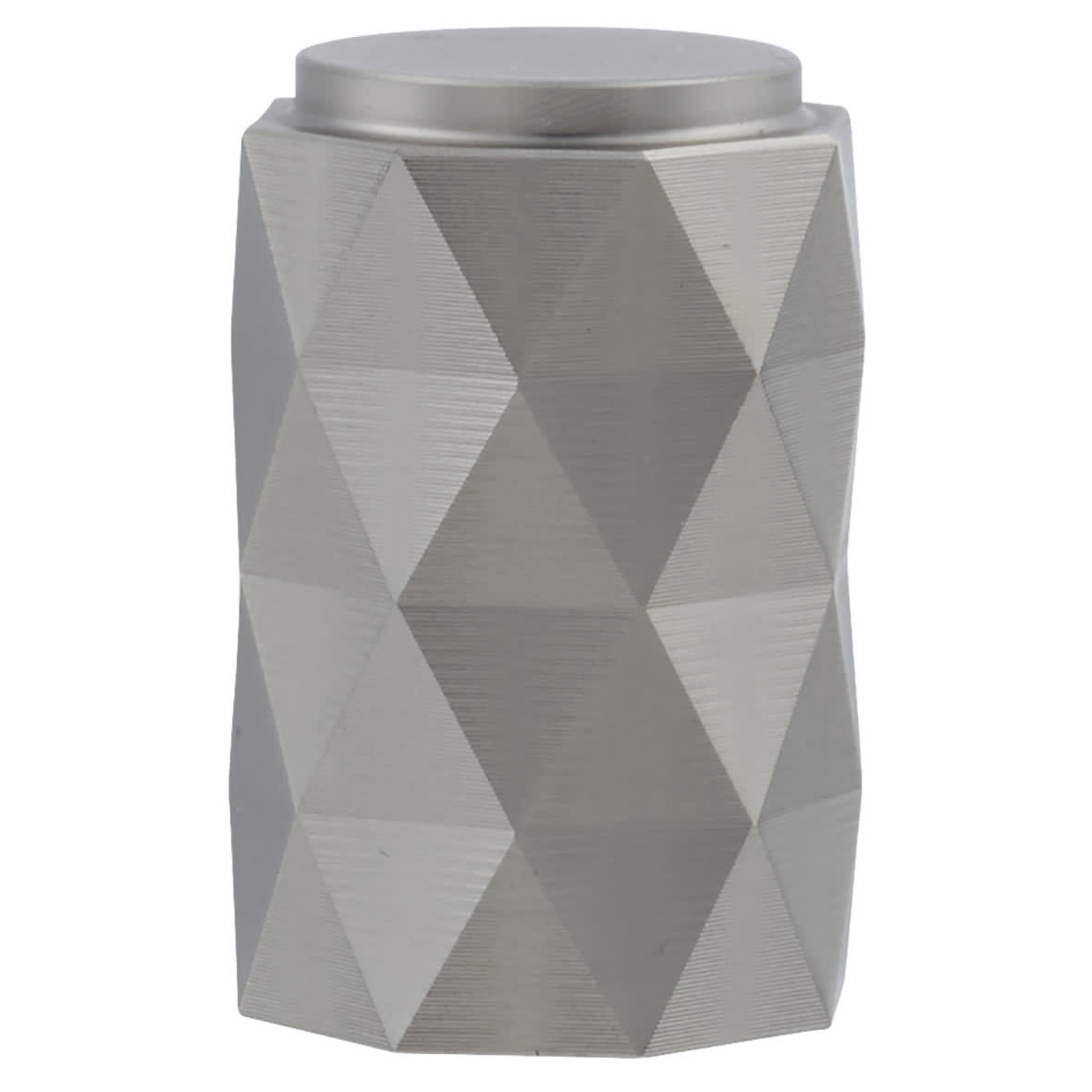 Diamond Cut Cylinder Cabinet Knob - 20mm Diameter - Satin Nickel - view 2